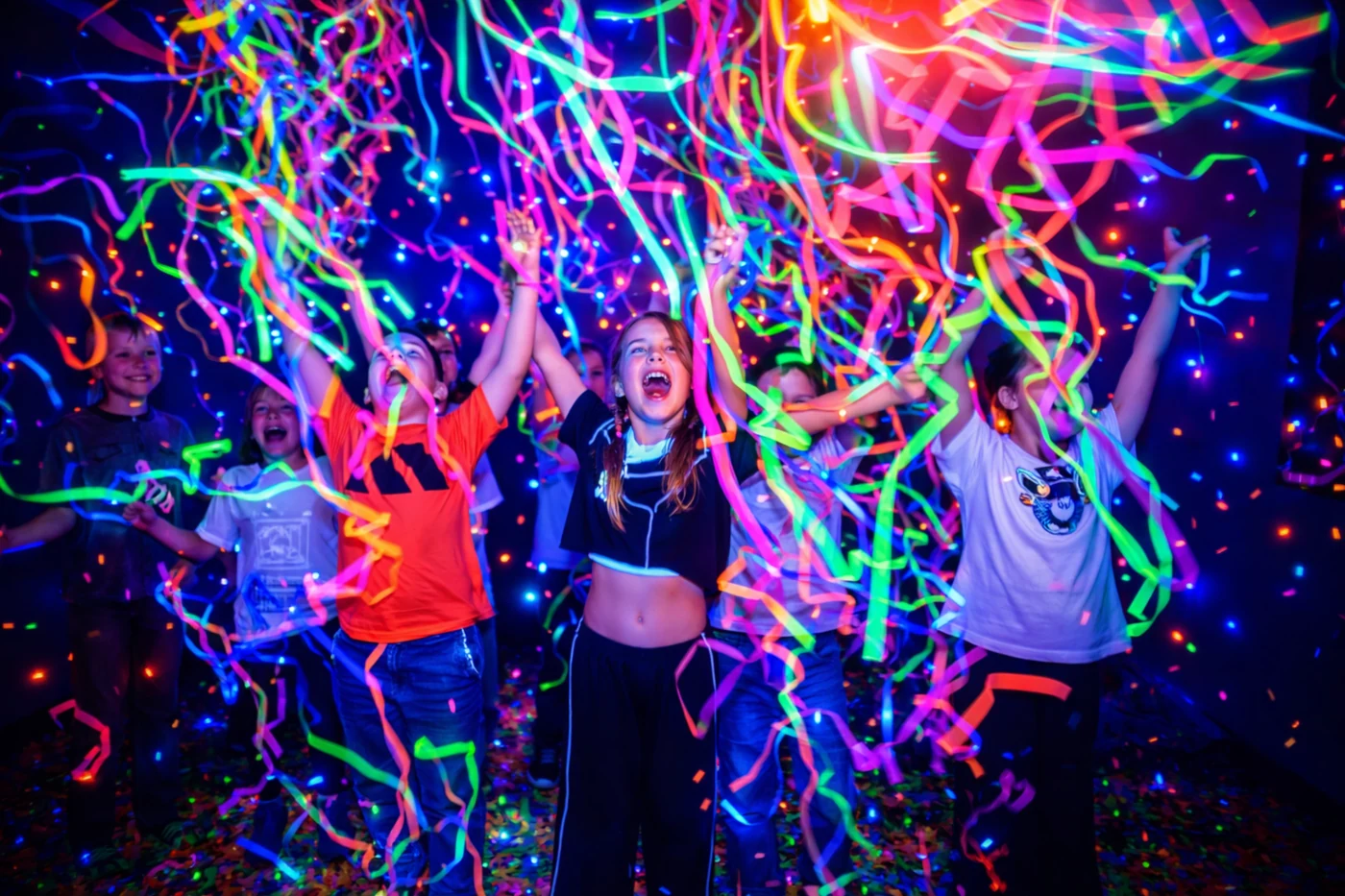 Неоновое шоу на детском празднике в LaserLand Краснодар